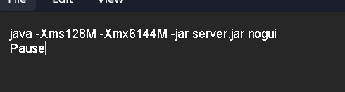 Redigering af start.bat-filen, fortsat