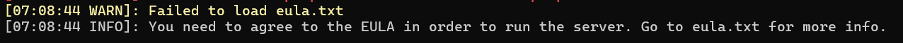 eula.txt-filen for en Minecraft-server